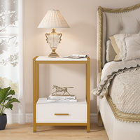 Table d'appoint de canapé industriel pour chambre à coucher petite table d'appoint étroite avec tiroir