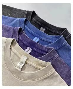 Camiseta informal de lavado ácido 2025 para hombre FZ 230gsm excelente calidad 100% algodón personalizado en blanco patrón sólido teñido liso frente de Hip Hop - Product Image 3