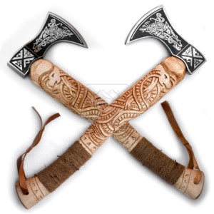 Viking Tomahawk Hatchet DD-VikingAxe-126 Hand Forged Axe Bearded Viking Axe Wholesale Top Quality Hand Made Axe Wooden Handle - Product Image 6