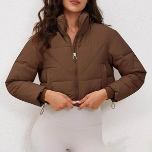 <b>Women's</b> High Quality Winter <b>Puffer</b> <b>Jacket</b> New Arrival White <b>Crop</b> Design with Breathable Waterproof Features Custom Proof Coat - Product Image 1