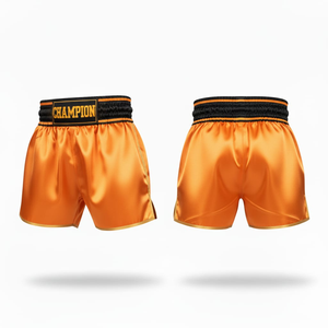 Shorts de Muay Thai con Logotipo Personalizado al por Mayor, Pantalones Cortos de Entrenamiento de Boxeo Transpirables de Satén, Unisex, para Adultos, Equipo Profesional de Lucha MMA - Product Image 1