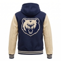 Veste de baseball vintage personnalisée OEM avec broderie en chenille, manches enduites, respirante pour homme