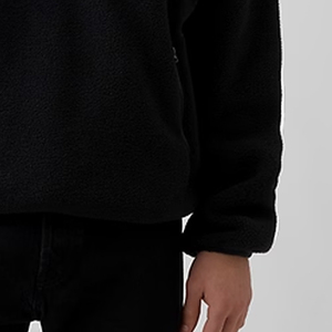 Sweat-shirt confortable pour homme en sherpa avec col zippé et poche zippée sur le devant, avec logo personnalisé, manches longues, vêtement décontracté - Product Image 4