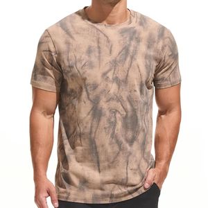 เสื้อยืดผู้ชายผ้าฝ้ายแท้ใส่ได้หลายขนาดเสื้อยืดวินเทจใส่ได้หลายโอกาสสีพื้น - Product Image 1