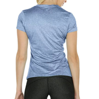 T-shirts d'été personnalisés OEM pour femmes, col en V, 95% polyester 5% élasthanne, écologiques, respirants, séchage rapide, streetwear