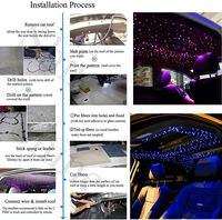 Projecteur LED pour voiture 16W 2025, lampe étoilée, 150 pièces, 0,8 mm, 6,5 pieds, kit de plafond étoilé, résistant à l'eau, télécommande, intensité réglable