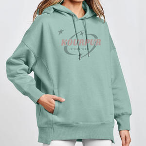 Nouveauté : Sweat à capuche pour femme en coton 100% personnalisé, design de logo sur le devant, qualité professionnelle, tendance, élégant, sweat à capuche surdimensionné - Product Image 2