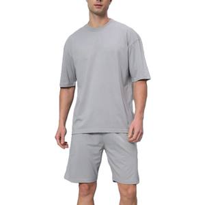 Conjunto Deportivo de Dos Piezas para Hombre, Camiseta y Pantalones Cortos Transpirables para Correr, Fitness y Atletismo, Conjuntos Dobles de Algodón - Product Image 1