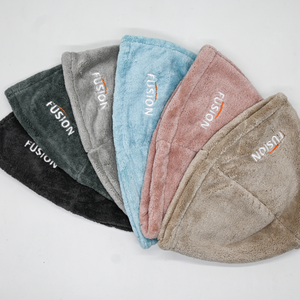 Gorro de Ducha de Felpa Fukuyusei, Personalizado, de Coral, Reutilizable, con Patrón Sólido, Gorro de Sauna, Toalla de Ducha de Secado Rápido, Protección Sanitaria para el Cabello - Product Image 3