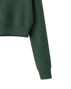 Pull Polo Court Vert Foncé Personnalisé pour Femme, Manches Longues, Tricot Doux, avec Patte de Boutonnage, Haut Décontracté Tendance Hiver - Product Image 6