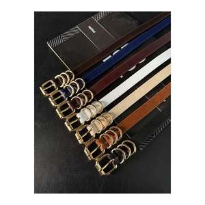Ceinture fine pour femme à boucle carrée, ceinture de taille, ceinture pour robe, ceinture pour jupe, ceinture pour pantalon - Multicolore - Product Image 2