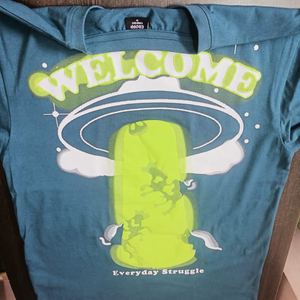 AOP Print T-shirt 100% coton pour homme coupe surdimensionnée séchage rapide respirant col rond motif fil court teint techniques lavées - Product Image 3