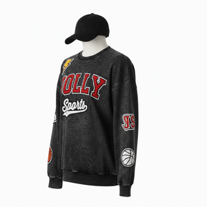 Sudadera para Mujer con Efecto Deslavado al Sol, Algodón de Primera Calidad, Felpa, Aspecto Desgastado, Logotipo Personalizado, Apliques Estampados, Sudadera Básica para Mujer - Product Image 4