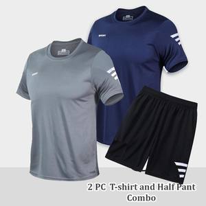 Ropa de calle con logotipo personalizado, Conjunto de camiseta DTG con estampado y pantalones cortos, conjunto de chándal corto lavado ácido de algodón de 2 piezas para hombre - Product Image 2