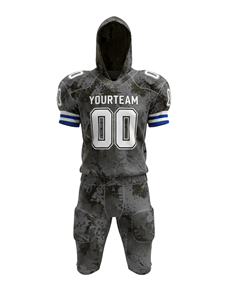 Maillot à manches courtes et pantalon intégré de football américain 7v7 en polyester spandex durable à impression personnalisée - Product Image 3