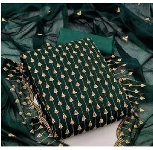 Nuevo Traje Étnico Pakistaní, Diseño Moderno, Sin Costuras, de Seda, Algodón y Lino, para Mujer, con Estampado Elegante y Bordado, Conjunto de Fiesta Transpirable - Product Image 5