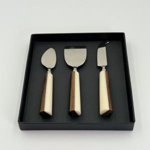 Unique Modern Look Design Cheese <b>Tool</b> <b>Cutter</b> With <b>Wooden</b> & Resin Handle Stainless Steel Cheese Set Lowest Price in India - Product Image 5