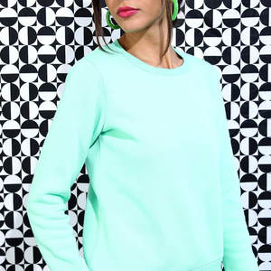 Street Wear Article décontracté nouvelles femmes sweat pur coton Polyester fait à la mode Look femmes sweat - Product Image 3