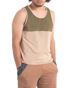 Camiseta sin mangas de algodón 100% de alta calidad para hombre, ropa informal de moda de verano a bajo precio, diseño de punto transpirable, cuello redondo, dos tonos de Color - Product Image 5