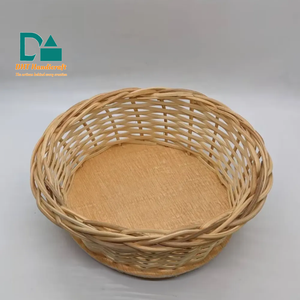 Cesta de Fermentación de Pan de Ratán Natural, Redonda, Blanca, Herramienta Ecológica para Hornear con Forro, Muestras Gratis, Base de Madera - Product Image 1