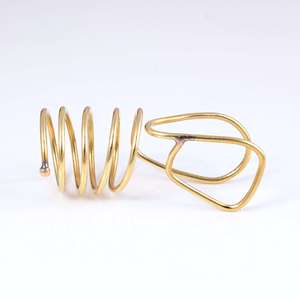High Demand <b>Gothic</b> Coil Armor Ring Minimalist Brass Finger for Women 18k Gold Plated Spiral Geometric Claw for Wholesale OEM ODM - Product Image 2