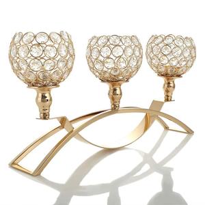 Bougeoir de mariage moderne en métal perlé cristal personnalisé pour la maison bougie décorative en fer lanterne de dernière arrivée - Product Image 1