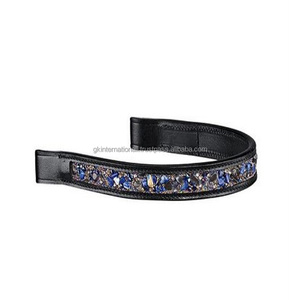 Bandas decorativas para cejas de caballo con diseño personalizado Bling de cuero indio con bandas para cejas de caballo de cuero ostentosas de cristal a precio mayorista - Product Image 6