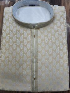 Haute qualité hommes 100% coton brodé Kurta indien tenue traditionnelle robe respirante au prix de gros - Product Image 5