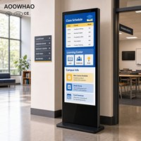 AOOWHAO - Señalización Digital de Pie para Orientación en Campus Escolares, Kiosco de Información con Pantalla Táctil 4K UHD y 3 Años de Garantía