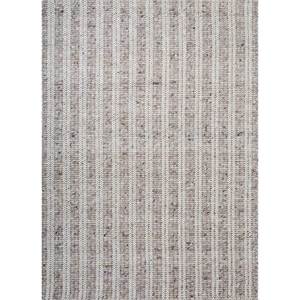 Alfombras de Lana Clásicas a Rayas Color Marfil Contour, 9x12, Tejidas a Mano, para Decoración de Sala de Estar, para Adolescentes - PHWC-10 - Product Image 1