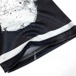 เสื้อเบสบอลสีดำและสีขาวสองสีเสื้อผ้าแนวสตรีทเสื้อเจอร์ซีย์เบสบอลแบบย้อนยุคของผู้ชายขนาดใหญ่ - Product Image 6