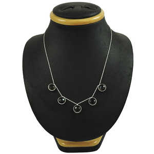 Les bijoux de mariage en argent sterling 925 sont livrés avec cinq colliers de pierres précieuses en quartz fumé pour femmes et filles au prix de gros - Product Image 1