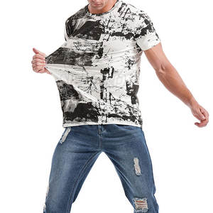 Meilleur prix bas quantité minimale de commande hommes solide tricoté 100% coton à manches courtes écologique respirant t-shirts imprimés - Product Image 3