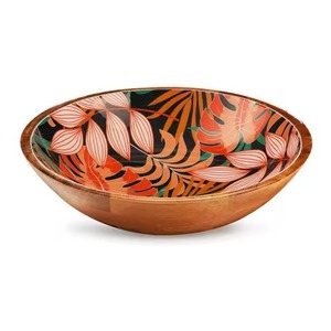 Elegant Mango Wood Bowl with Antique <b>Plate</b> Style Food Grade Wooden Dish <b>for</b> Salad Fruit Serving <b>Display</b> Great Qualit - Product Image 6