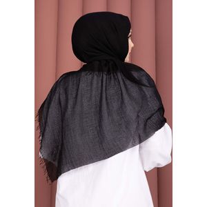 Black Soft Crepe Scarf Series for Headpiece & Neckerchief Accessory - Product Image 3