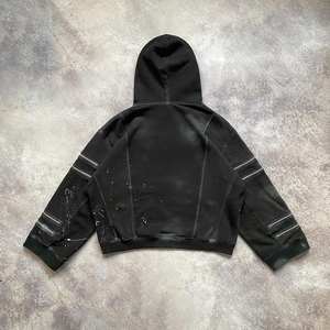 Sudaderas térmicas para hombre con estampado de salpicaduras de lana de alta calidad personalizadas, Jersey de algodón lavado Vintage, sudaderas con capucha gruesas y pesadas para hombre - Product Image 3