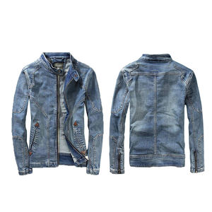 2024 veste en jean pour hommes High Street Style manches longues coupe ajustée avec col montant conception personnalisée pour l'hiver en bas quantité minimale de commande - Product Image 6