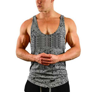 Débardeur imprimé par sublimation avec logo personnalisé design sans manches col rond de qualité supérieure prix bon marché vêtements d'été pour hommes - Product Image 5