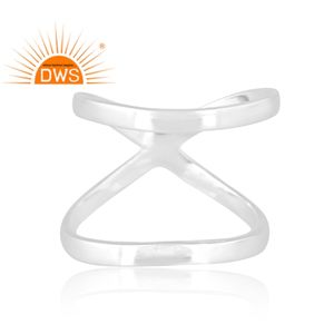 Vente chaude Fine Sterling Silver Cross Band Ring Bijoux personnalisés pour les femmes Cadeau pour sa bague de fête - Product Image 2
