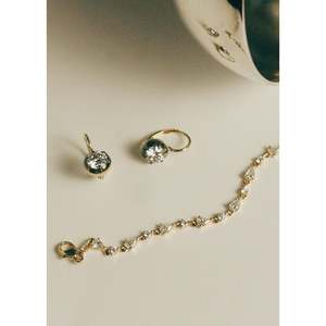Rosette Black Rhodium Round Diamond <b>Earrings</b> - Product Image 6