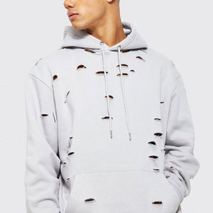 เสื้อมีฮู้ดสำหรับผู้ชายสีพื้นผ้าฝ้าย100% - Product Image 6