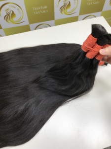 Haute qualité 100% Vietnam Extensions de cheveux humains couleur naturelle extrémité épaisse cuticule alignée Machine Double trame russe en vrac naturel - Product Image 4