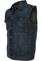 Gilet en denim rétro urbain d'été personnalisé 100% coton coupe-vent imperméable respirant écologique pour hommes sans manches à boutons