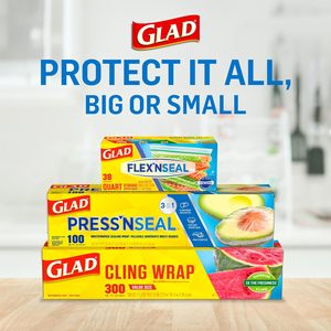 Glad Cling N Seal <b>Plastic</b> <b>Wrap</b> for Food, Airtight Seal, 300 Square Foot Roll (Pack of 4) - Product Image 4