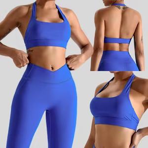 Soutien-gorge de sport pour femme, haut de sport, soutien-gorge de yoga, dos élégant, sexy, d'été, à col halter, anti-chocs, à maintien élevé - Product Image 1