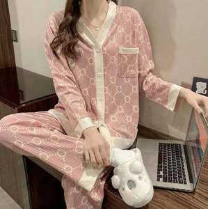 Soft Breathable Skin-Friendly 2-Piece Nightwear Womens Bear Print Long Sleeve Pajama Set - Product Image 6