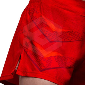 กางเกงขาสั้นผ้าโพลีเอสเตอร์แบบไทยแห้งเร็วระบายอากาศได้ดีกางเกงศิลปะการต่อสู้แนวสปอร์ตเอวยางยืดลายสีทึบ - Product Image 3