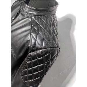 2025 Veste d'hiver à col montant pour hommes en cuir de mouton noir à manches longues style High Street avec service OEM - Product Image 3