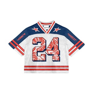 Maillot de football en maille unie, maillot de football américain, hip-hop, entraînement sportif, t-shirt de football pour adultes/jeunes - Product Image 5