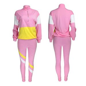 Nuevo traje de Jogger personalizado para mujer, fabricante de chándal de dos piezas, conjuntos de chándal de Color naranja, ropa de mujer - Product Image 5